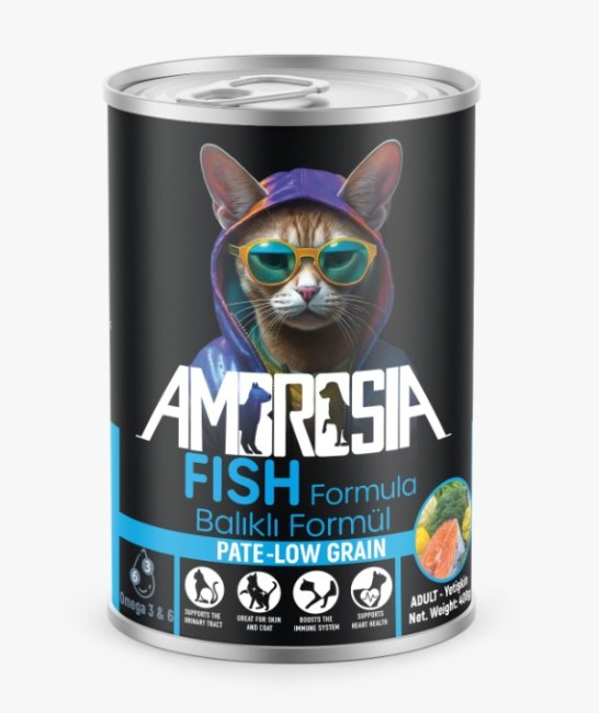 Ambrosia Pate Balıklı Yetişkin Kedi Konserve 400 Gr X 12 Adet