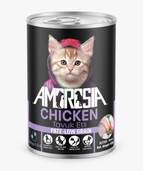 Ambrosia Pate Kitten Tavuklu Yavru Kedi Konserve 400 Gr X 12 Adet