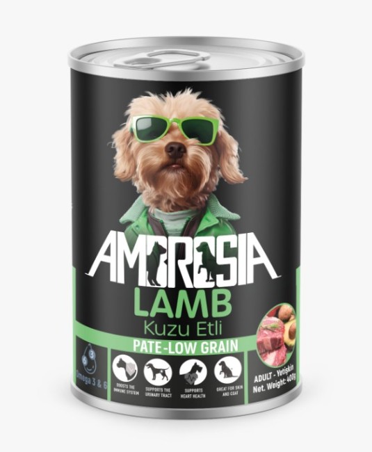 Ambrosia Pate Kuzu Etli Yetişkin Köpek Konserve 400 Gr X 12 Adet