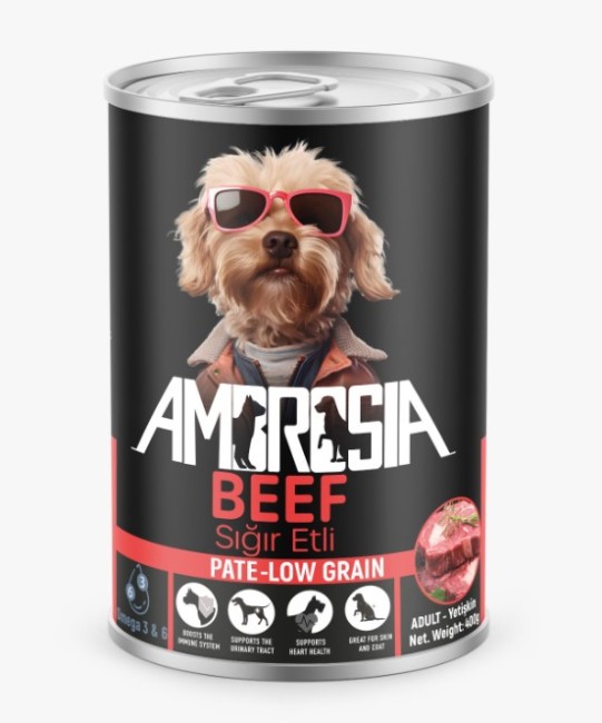 Ambrosia Pate Sığır Etli Yetişkin Köpek Konserve 400 Gr X 12 Adet