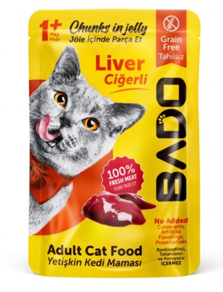 Bado Ciğerli Yetişkin Kedi Pouch Mama 85 Gr X 24 Adet