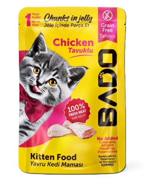 Bado Kitten Tavuklu Yavru Kedi Pouch Mama 85 Gr X 24 Adet