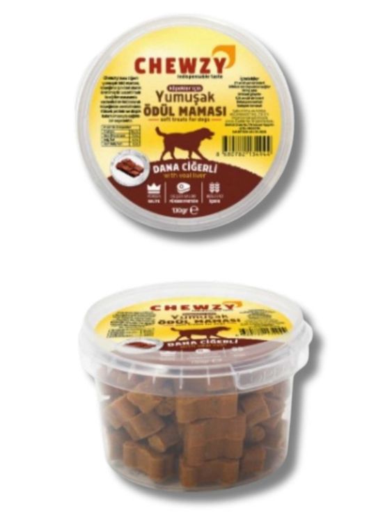 Chewzy Köpek İçin Dana Ciğerli Yumuşak Ödül Maması 130gr x 6 Adet