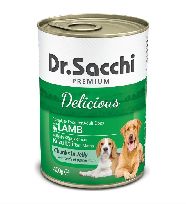 Dr. Sacchi Kuzu Etli Yetişkin Köpek Konserve 400 Gr X 24 Adet