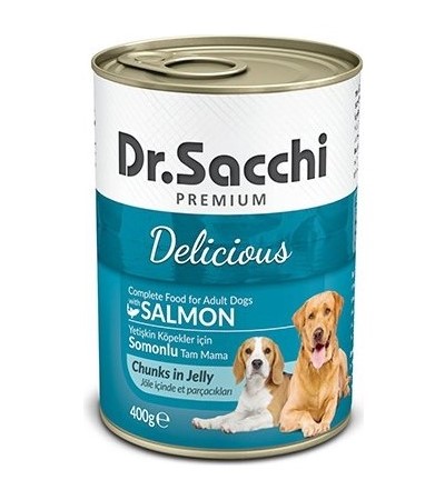 Dr. Sacchi Somonlu Yetişkin Köpek Konserve 400 Gr X 24 Adet