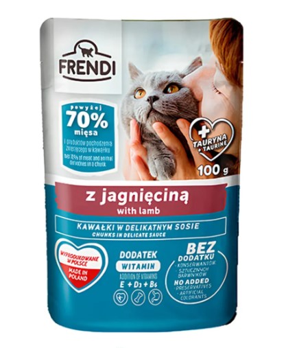 Frendi Kuzu Etli Yetişkin Kedi Pouch Mama 100 Gr X 24 Adet