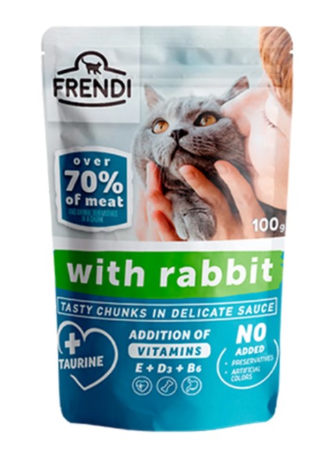 Frendi Tavşan Etli Yetişkin Kedi Pouch Mama 100 Gr X 24 Adet