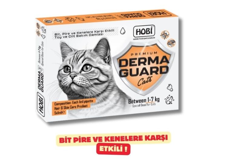 Hobi Derma Guard Kediler İçin Bit Pire Önleyici Cilt Bakım Damlası 1 Ml X 5 Adet