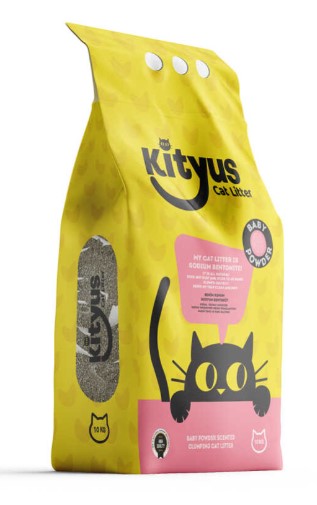 Kityus Bebek Pudralı Bentonit Kedi Kumu 10 Litre