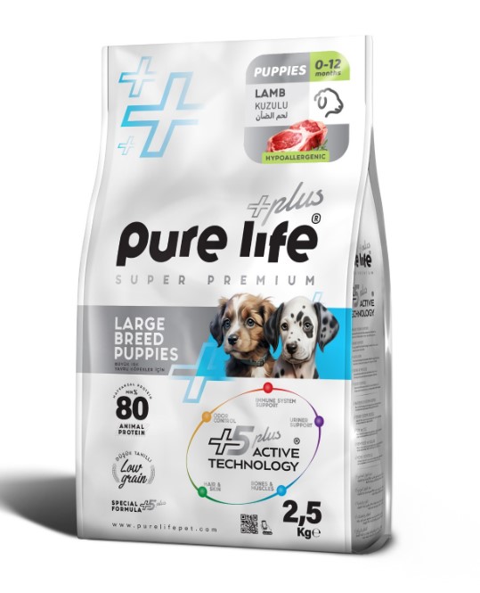 Pure Life Plus Büyük Irk Kuzu Etli Yavru Köpek Maması 2.5 Kg