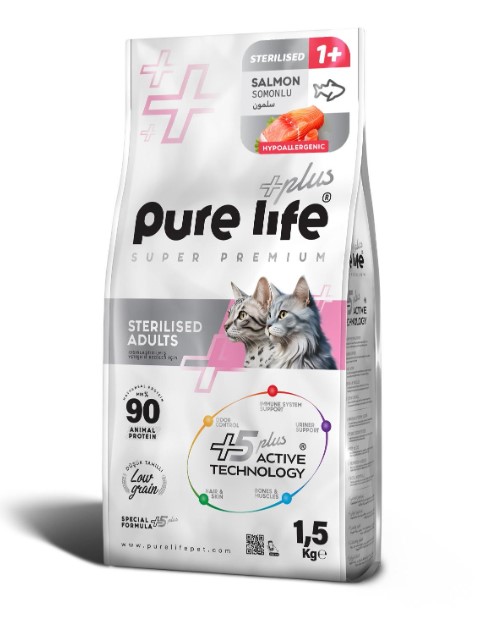 Pure Life Plus Somonlu Kısırlaştırılmış Kedi Maması 1.5 Kg