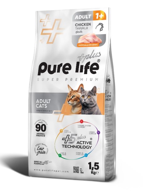 Pure Life Plus Tavuklu Yetişkin Kedi Maması 1.5 Kg