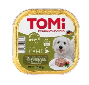 Tomi Av Hayvanlı Yetişkin Köpek Pate Yaş Mama (Alüminyum) 300 Gr X 18 Adet