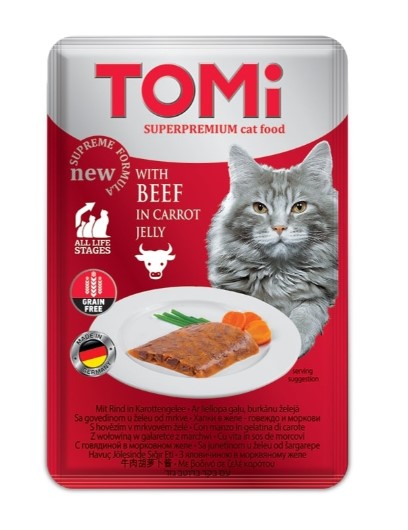 Tomi Dana Etli Ve Havuçlu Yetişkin Kedi Pouch Mama 100 Gr X 20 Adet