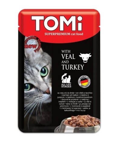 Tomi Dana Etli Ve Hindili Yetişkin Kedi Pouch Mama 100 Gr X 20 Adet