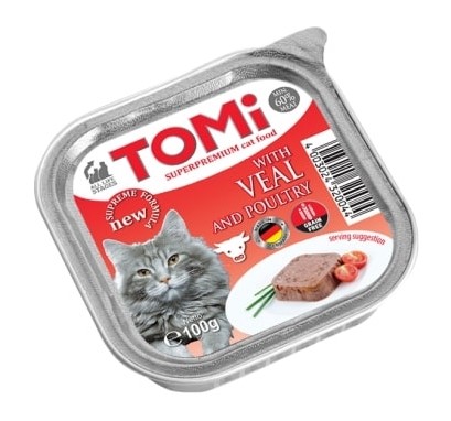 Tomi Dana Etli Ve Kümes Hayvanlı Yetişkin Kedi Pate Yaş Mama (Alüminyum) 100 Gr X 32 Adet