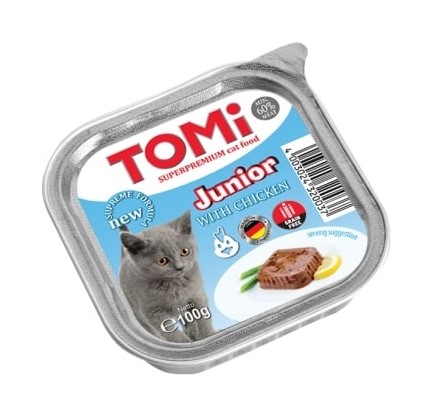 Tomi Junior Kümes Hayvanlı Yavru Kedi Pate Yaş Mama (Alüminyum) 100 Gr X 32 Adet