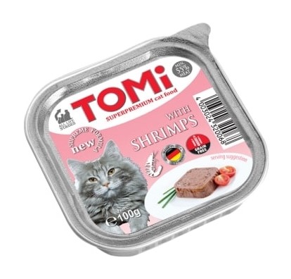 Tomi Karidesli Yetişkin Kedi Pate Yaş Mama (Alüminyum) 100 Gr X 32 Adet