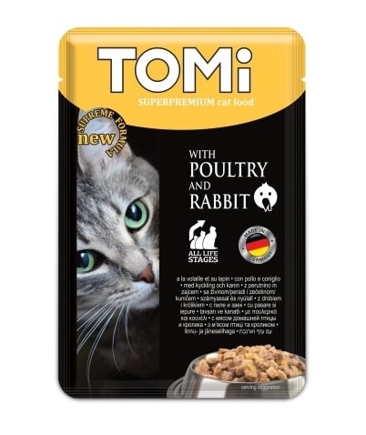 Tomi Kümes Hayvanı Ve Tavşan Etli Yetişkin Kedi Pouch Mama 100 Gr X 20 Adet