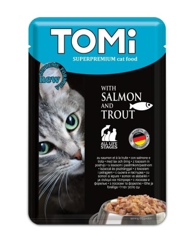 Tomi Somon Ve Alabalık Yetişkin Kedi Pouch Mama 100 Gr X 20 Adet