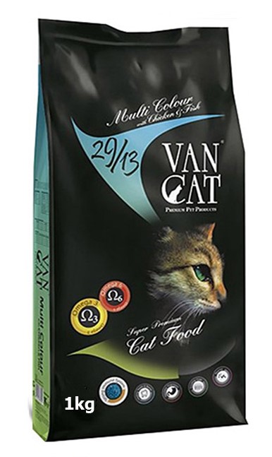 Van Cat Tavuklu Balıklı Yetişkin Kedi Maması (Renkli Taneli) 1 Kg